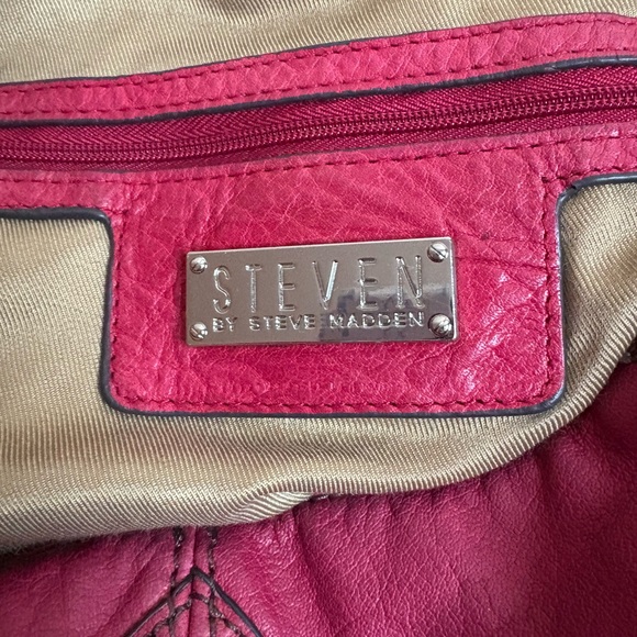 STEVEN by Steve Madden red leather bag. Two handles - Picture 3 of 5